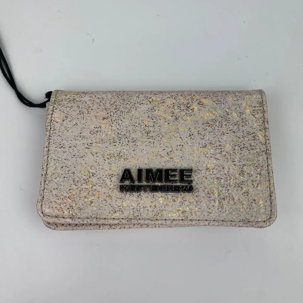 NEW Aimee Kestenberg Sammy CC Bifold Rose Gold Metallic Wallet Card Holder